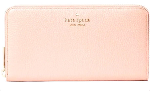 Billetera Kate Spade Leila Large Continental Wallet Con Diseño Pebbled Leather Color Rose Smoke De Cuero Granulado - 19.5cm X 10.5cm X 2.5cm