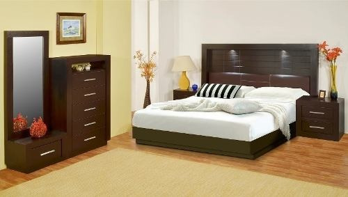 Imagen 2 de 6 de Recamara Pamela King Size 5 Piezas - Chocolate Këssa Muebles