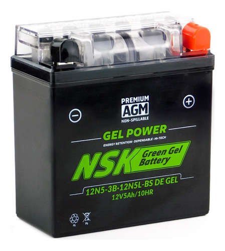 Batería Nsk De Gel 12n5l Yamaha Ybr125 Esd- Ybr125k- Ybr125r