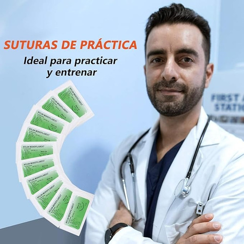 15 Piezas De Suturas De Acero Inoxidable Para Entrenamiento