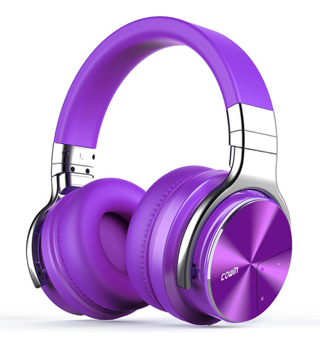 Audífonos Inalámbricos Cowin E7PRO Violeta Auriculares Bluetooth, cómoda experiencia inalámbrica, peso ligero graves intensos micrófono para llamadas, ANC, 30 Horas De Reproducción Para Viajes/trabajo