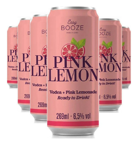 Kit Com 6 Easy Booze Lata Vodka+pink Lemon 269ml