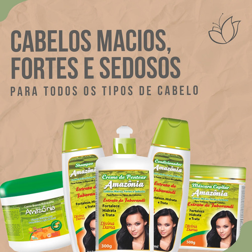Kit 01 Sh. Amazônia 350ml+ 01cond.amazônia 350ml+01 Masc.500