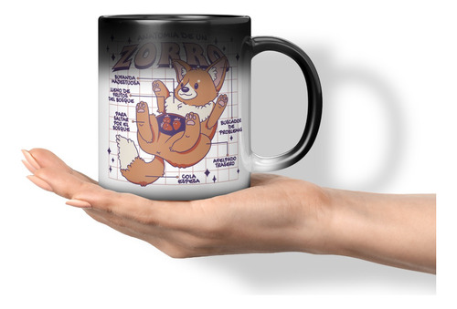 Taza Magica Cambia Color Anatomia De Un Zorro 11 Onzas