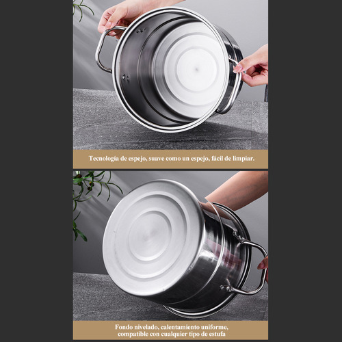 4pcs Vaporera Set De Acero Inoxidable Ollas Con Tapa Tableta