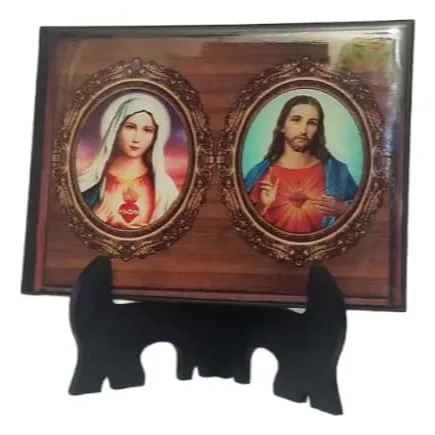 Retablo Corazón De Jesús Y María En Mdf Acabado En Resina