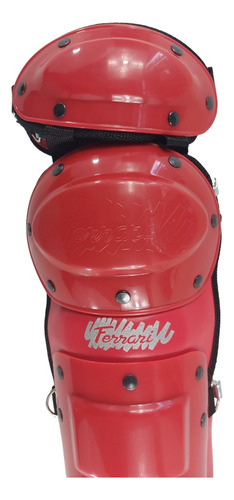Espinilleras De Béisbol Doble Protección Color Rojo Radach