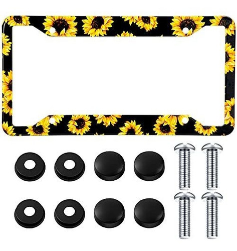 Marco - Bbto Sunflower Themed License Plate Cover Aluminum M