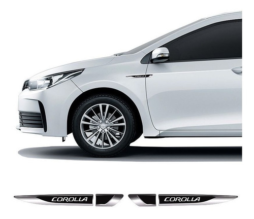 Par De Aplique Lateral Corolla 2015/2019 Emblema Resinado