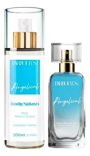 Kit Body Splash Deo Colônia Angelical 200ml Perfume De Cabelo Celestial Glow 60ml Termoativo Finalizador Bifásico Barbour's Beauty