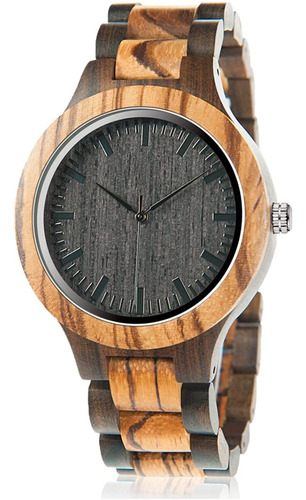 Bobo Bird Cebra Hombres Reloj De Madera Analogico Cuarzo Lig