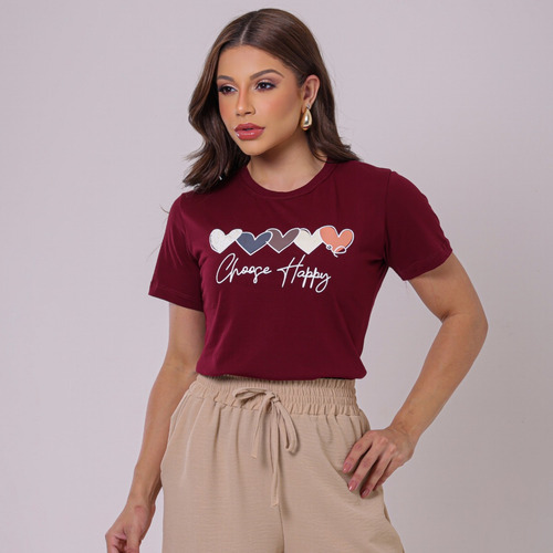 Blusinha Feminina T-shirt Confortável Fresquinha Delicada