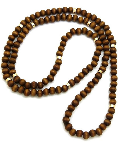 Moda 21 Preto Azeviche, Tom Marrom 8mm 36 Contas De Madeira