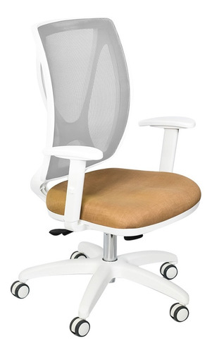 Imagen 1 de 5 de Silla Oficina Indar Alma Blanca C/rueda Parquet Br Regulable