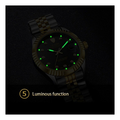 Reloj Analógico Mecánico Con Calendario Para Hombre Negoc