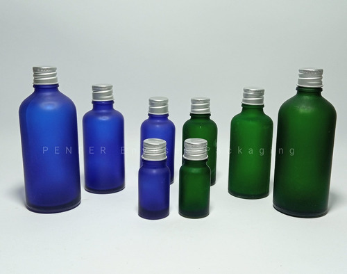 Fraso Vidrio Azul 100ml Con Tapa Ciega Aluminio (x5)