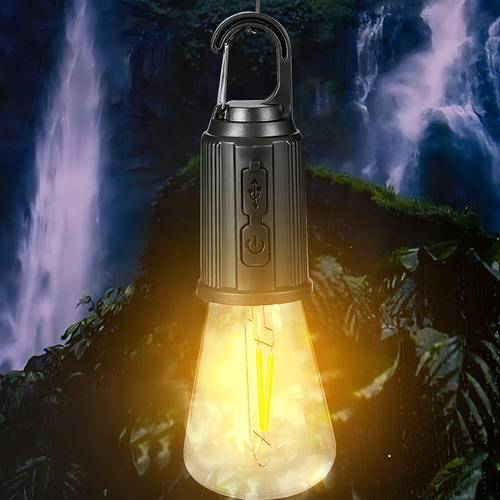 Lámpara De Camping Led Portátil De 54 Mm, 600 Mah, 3 Piezas Color Negro