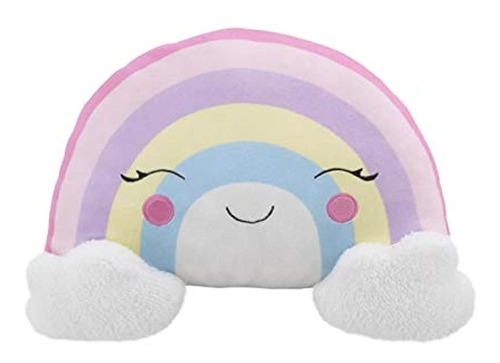 Almohada Decorativa Con Forma De Arco Iris Con Nubes, Rosa