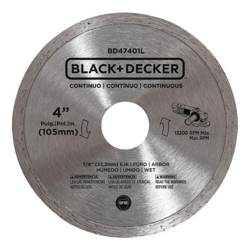 Disco Diamantado 4 Polegadas  Liso Black+decker  Bd47401l-br