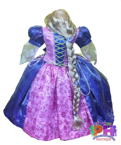 Vestido Disfraz De Princesa Rapunzel Y Peluca