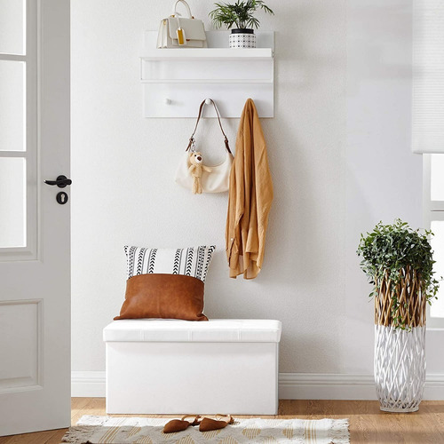 Banco Otomano Plegable Marca Songmics Color Blanco