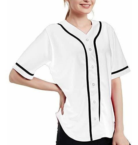 Imagen 3 de 6 de Toptie Mujeres Baseball Jersey Hip Hop Hipster Button Down B