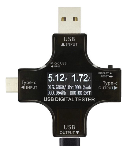 Colorido Comprobador Usb Inalámbrico -c Pd, Voltímetro Digit