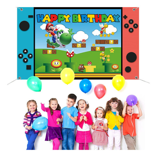 Super Bros Mario Happy Birthday Banner De Fondo, Video Game