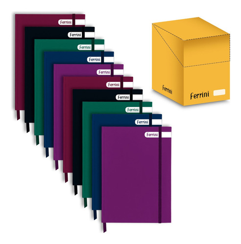 Libreta Francesa Multipropósito Empastada Ferrini 120h 10pza Color Multicolor