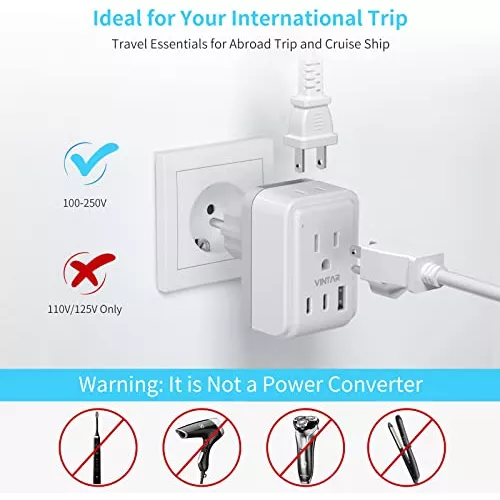 FORTRAVEL - Adaptador universal de enchufe de viaje para Europa, adaptador  de enchufe universal a Austria, adaptador de enchufe de Grecia, adaptador