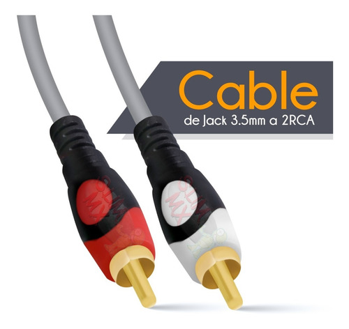 Imagen 4 de 10 de Cable Auxiliar De Audio 3.5 M A 2rca 10 Metros Estereo Aux