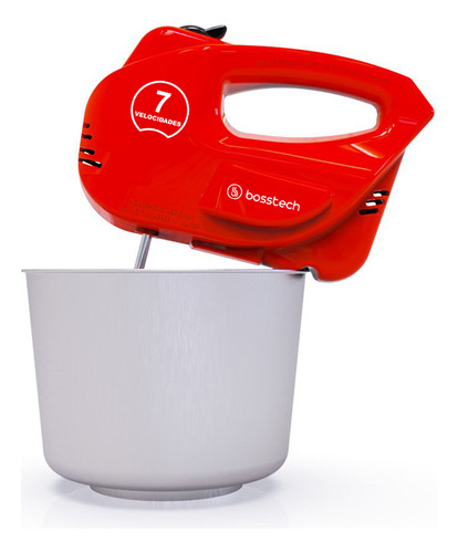 Combo/pack Licuadora Com Bosstech B5 2000w+batidora 200 Rojo
