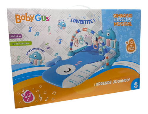 Gimnasio Infantil Didáctico Y Musical Interactivo Con Forma De Ballena Con Arco De Juegos, Sonidos, Juguetes Colgantes Y Piano Interactivo Para Estimulación Temprana Babygus 55720
