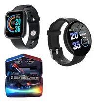 Comprar Combo X3 Smartwatch Fd68 D18 + Auriculares Inalámbricos F9 