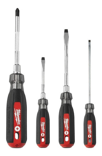 Kit Desarmadores De Agarre Suave 4 Pzas Milwaukee 48222884