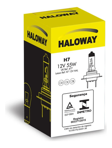 Bombillo Haloway H7 12v 55w Para Autos Y Motos