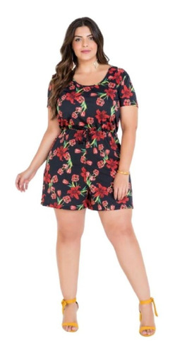 Macaquinho Roupas Plus Size Floral | Parcelamento sem juros Macaquinho Roupas Plus Size Floral | Parcelamento sem juros
