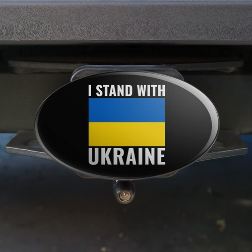 I Stand With Ukraine Oval Tow Trailer Hitch Cover Plug Inser