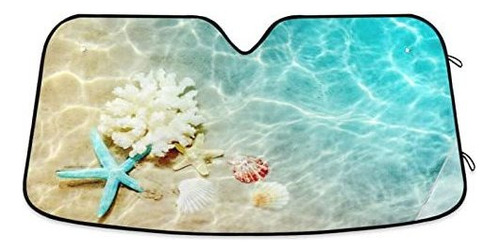 Parasol Carro, Beach Seashell Starfish Car Windshield Sunsha