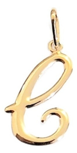 Pingente Letra C Liso Folheado A Ouro 18k Nfe