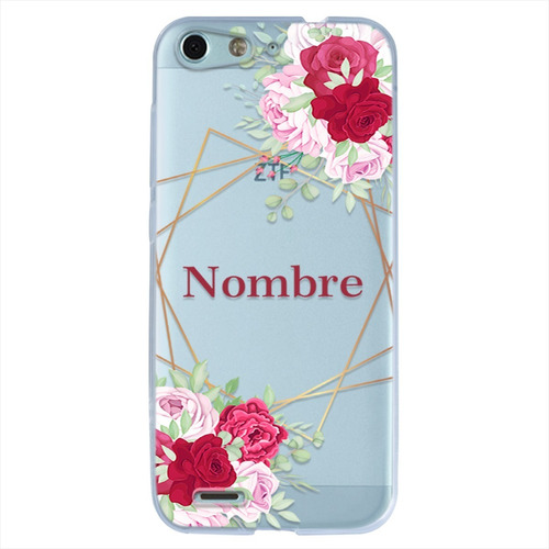 Funda Zte Uso Rudo Flores Personalizada Con Tu Nombre