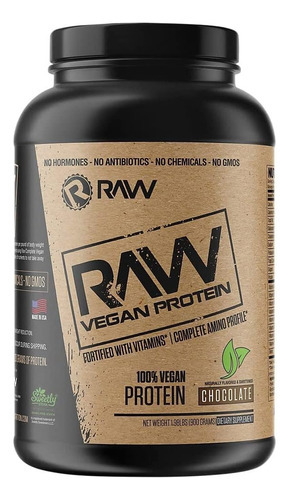 Proteina Vegana Raw Nutrition 25 Servicios 2 Lbs Sabor Sabor Vainilla