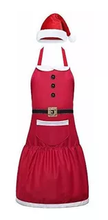 Christmas Santa Apron Claus Red Aprons With S And Hat For Ki