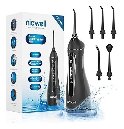 Nicwell - Irrigador Dental Inalámbrico, 4 Modos De Funcionam