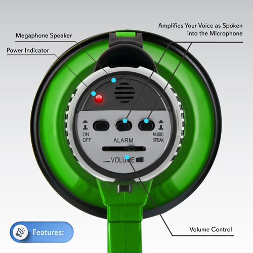 Megáfono O Altavoz Compacto Portátil Verde Pyle-pro Pmp32gr