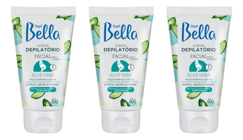 Creme Depilatorio Depil Bella Facial Aloe Vera 40g - 3un