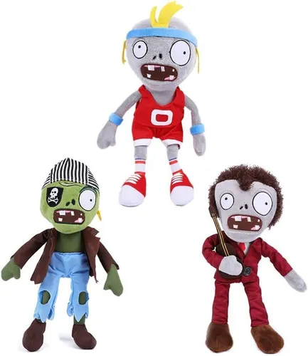 3 Pe as De Plants And Zombies Vs Zombie Football Plush Zomb