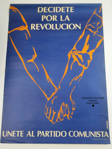 Afiche Antiguo Original 1982 Decídete Por La Revolucion