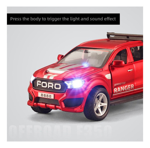 1: Vehículo De Camioneta Desmontable Modelo De Aleación Ford Color Rojo