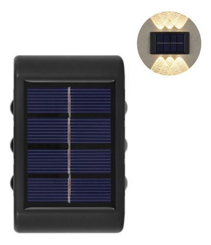 Kit 2 Luminária Parede Arandela Externa Led Solar Luz 6 Cor Luz Quente